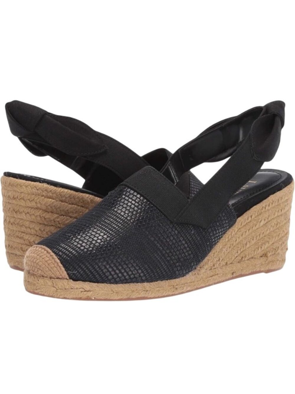 Lauren Ralph Lauren black Espadrille Wedge Sandals Size 6.5B preppy classic